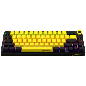 LORGAR KBP70MW, Wireless 65% Mechanical Gaming Keyboard Pro, Black/yellow, EN layout