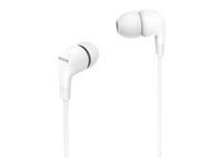 PHILIPS In-ear headphones with mic 8.6mm drivers white