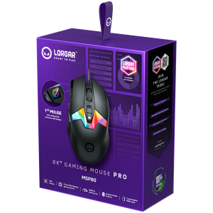 LORGAR MSP80, 8000 Hz Gaming Mouse Pro, Black