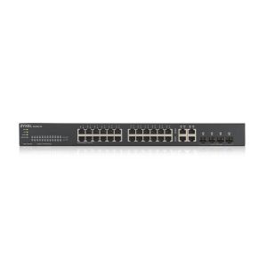 Комутатор ZyXEL GS1920-24v2, 28 Port Smart Managed Switch 24x Gigabit Copper and 4x Gigabit dual pers., hybird mode, standalone or NebulaFlex Cloud