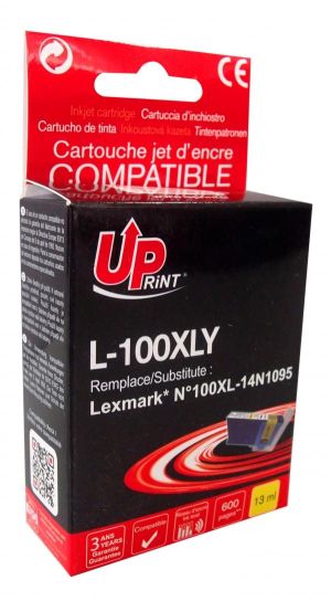 Cartuș de cerneală UPRINT 14N1095, LEXMARK 100XL/Lex S305/S405/S505/S605/Pro705/Pro805, galben