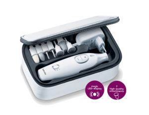 Комплект за маникюр/педикюр Beurer MP 42 Manicure / pedicure set; 7 attachments; adjustable speed; left/right rotation; LED light; storage case