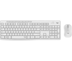 Kомплект безжични клавиатура с мишка Logitech MK295 Silent, Бял