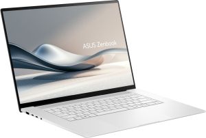 Laptop Asus S Zenbook UM5606WA-RJ126X AMD Ryzen AI 9 HX 370 Processor 2.0GHz (36MB Cache, up to 5.1GHz, 12 cores, 24 Threads), OLED 16" (WQ+) 2880X1800 16:10, 32GB LPDDR5X (ON BD), 2TB SSD, AMD Radeon Graphics, Windows 11, White