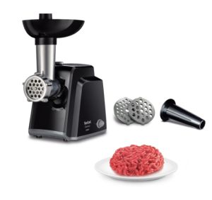 Месомелачка Tefal NE105838, Meat grinder, 1400W, Capacity 1.7 kg/min, Reverse function, Chopping knife, 2 sausage accessories, Black