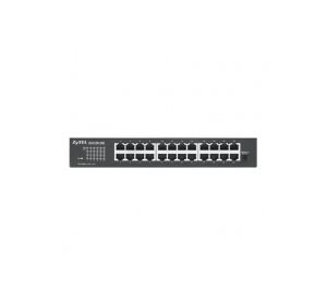 Switch ZyXEL GS1100-24E Switch Gigabit negestionat cu 24 de porturi v3, fără ventilator, 802.3az (verde), desktop/rack 19 inchi
