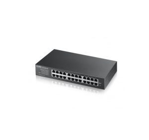 Switch ZyXEL GS1100-24E Switch Gigabit negestionat cu 24 de porturi v3, fără ventilator, 802.3az (verde), desktop/rack 19 inchi