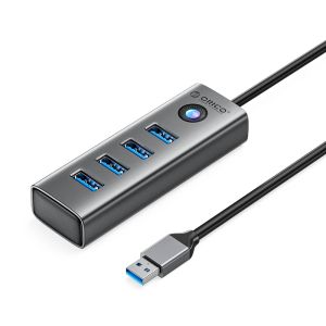 Orico хъб HUB USB3.0 4 port, Aluminium, Grey - PDD4U-U3-015-GY