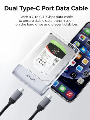 Orico Storage - Case - 2.5 inch 5Gbps USB-C Transparent - TX25C3-GY-BP