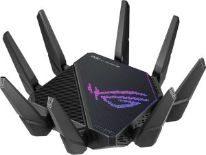 Рутер Asus Gaming Wireless Router,ROG Rapture GT-AX11000 Pro, AX11000, Tri-Band, Quad-Core 2.0GHz CPU, 256MB/1GB Flash/RAM, 10G port, AiProtection Pro, Adaptive QoS, VPN Fusion, IPTV, OFDMA, MU-MIMO, Beamforming, Link Aggregation, Port forwarding, AiMesh,