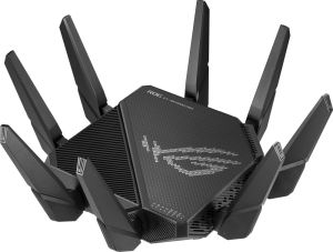 Рутер Asus Gaming Wireless Router,ROG Rapture GT-AX11000 Pro, AX11000, Tri-Band, Quad-Core 2.0GHz CPU, 256MB/1GB Flash/RAM, 10G port, AiProtection Pro, Adaptive QoS, VPN Fusion, IPTV, OFDMA, MU-MIMO, Beamforming, Link Aggregation, Port forwarding, AiMesh,